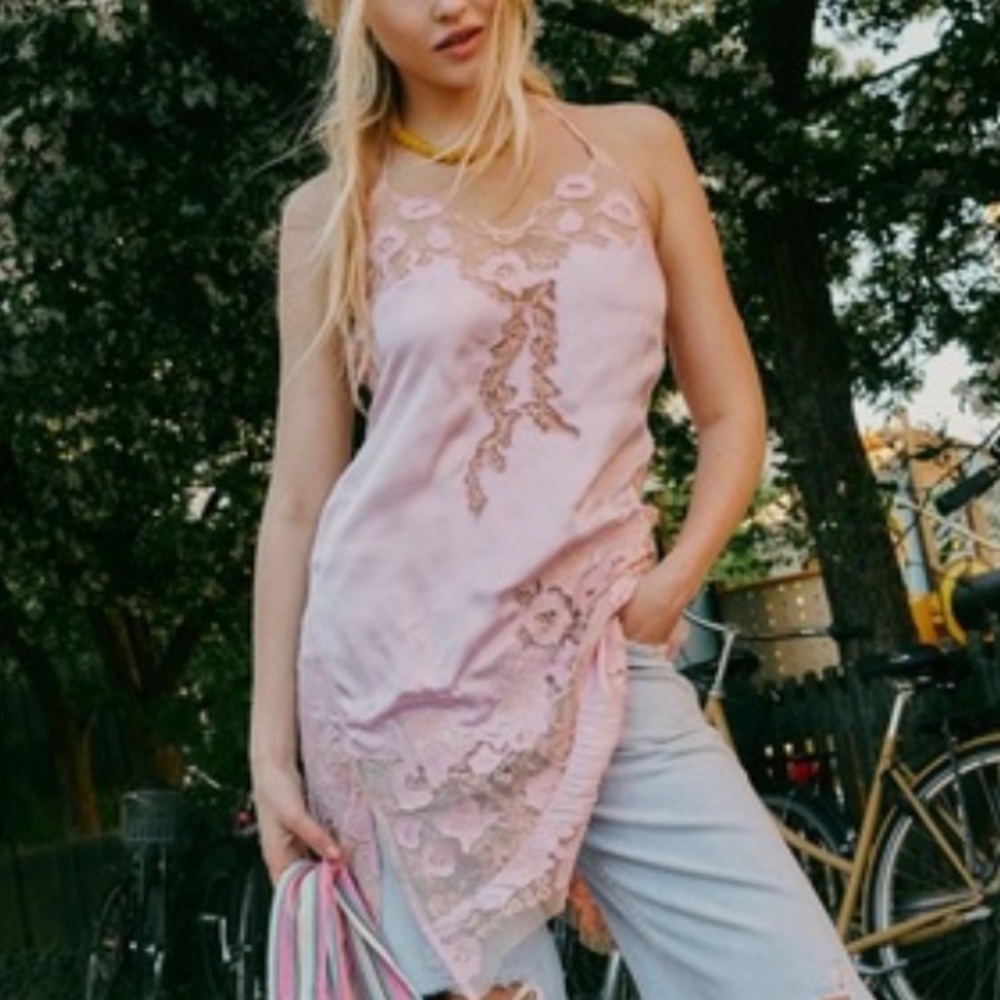 FREE PEOPLE MYSTIC GROOVE EMBROIDERED LACE SLIP - Picture 3 of 8